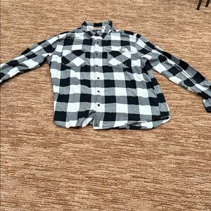 Harley Davidson Men's Black and White Checkered Shirt